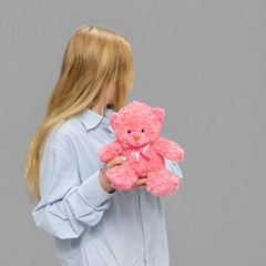 Розовый плюшевый мишка 25 см