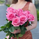 Розовые розы 11 штук