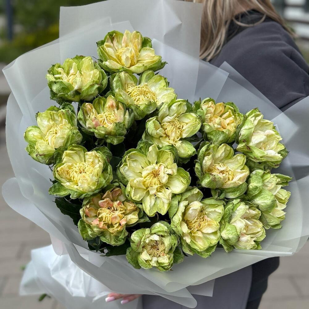 Букет из пионовидных роз Veggie (Вегги) 15 штук фото №3