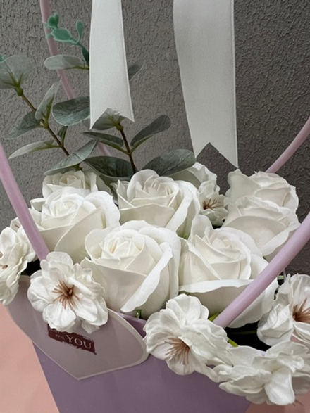 Мыльный букет корзинка цветов