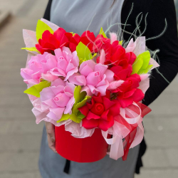 Букет из ароматных мыльных роз в коробке - РИМСКАЯ РОЗА фото №5