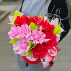 Букет из ароматных мыльных роз в коробке - РИМСКАЯ РОЗА фото №2