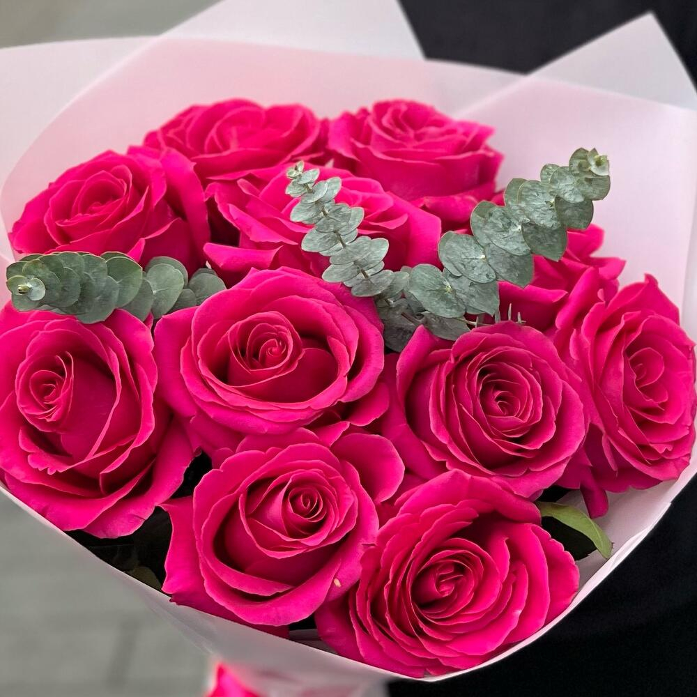 Букет из 11 розовых эквадорских роз Пинк Флойд - РИМСКАЯ РОЗА фото №5