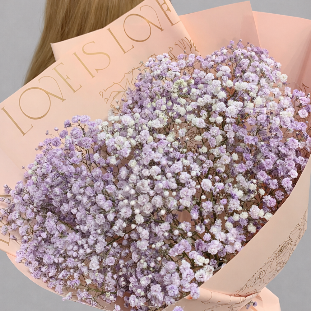 Монобукет из сиреневой гипсофилы - РИМСКАЯ РОЗА фото №3