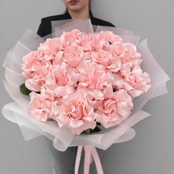 Большой букет из розовых французских роз - РИМСКАЯ РОЗА фото №1