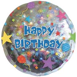 Шар круглый фольгированный С Днем рождения / Happy Birthday - РИМСКАЯ РОЗА фото №2