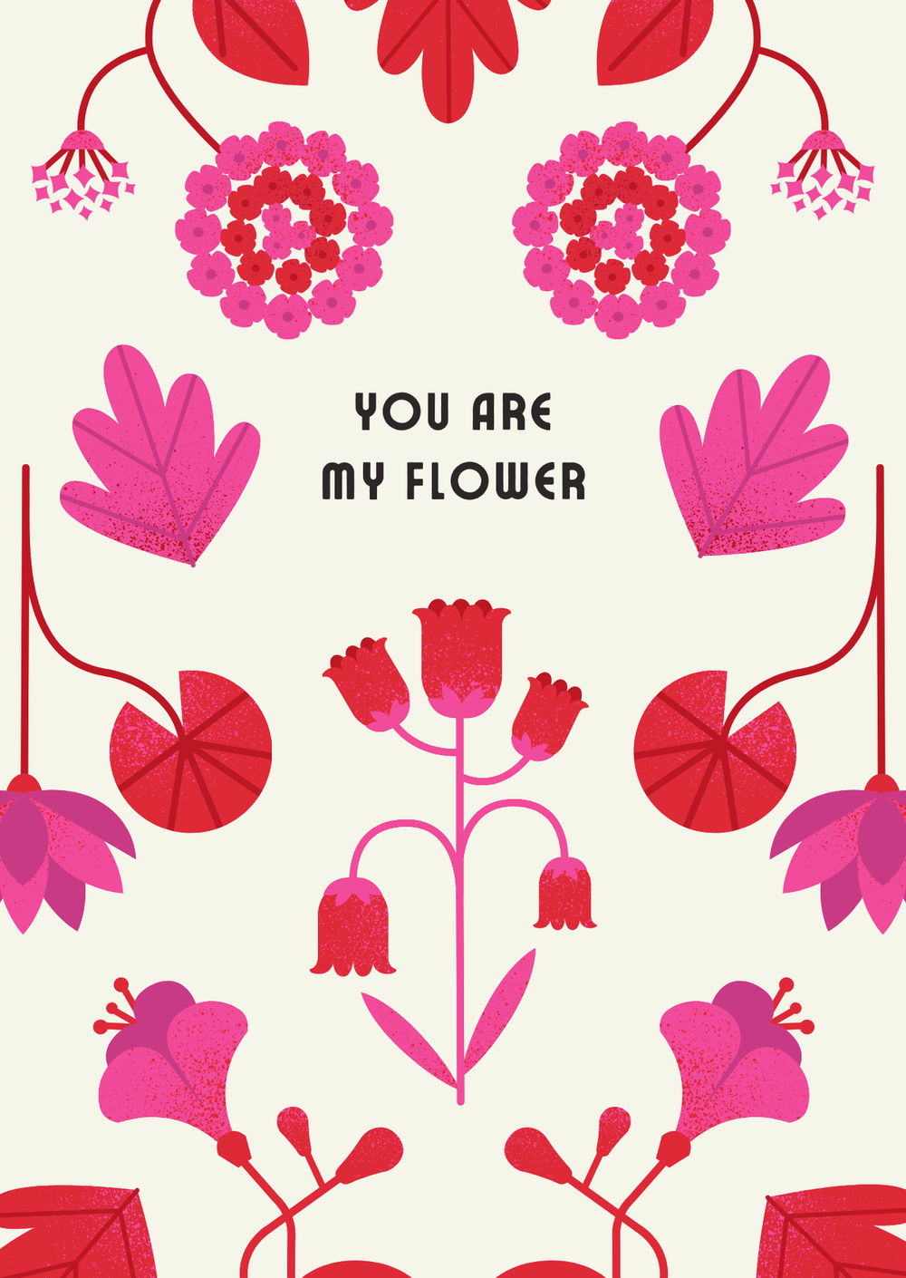 Открытка А6 «You Are My Flower» — нежная открытка с цветочным принтом - РИМСКАЯ РОЗА фото №1