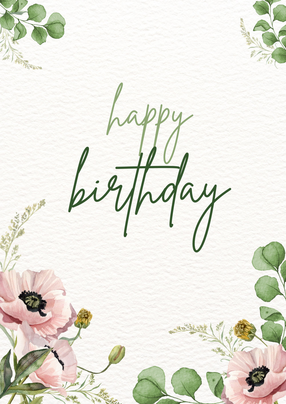 Открытка А6 «Happy Birthday. Нежные цветы» - РИМСКАЯ РОЗА фото №1