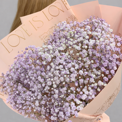 Монобукет из сиреневой гипсофилы - РИМСКАЯ РОЗА фото №3