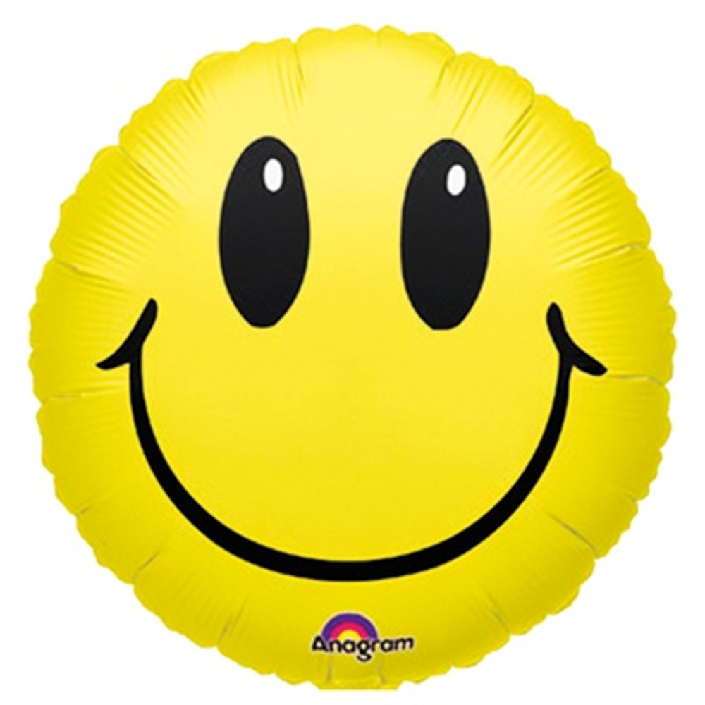 Шар круглый фольгированный Смайлик / Улыбка - РИМСКАЯ РОЗА фото №2