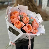 Букет из пионовидных роз Dragon Fly премиум 9 штук