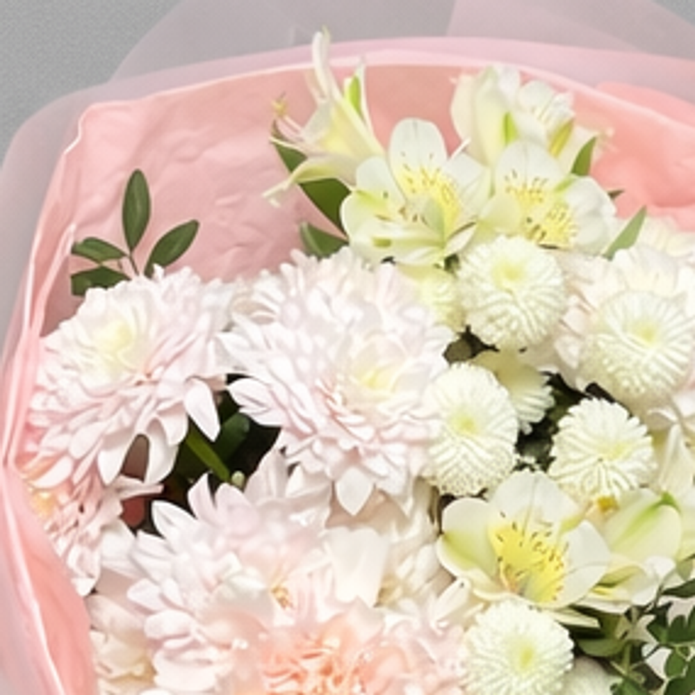 Нежный букет из кустовых хризантем и альстромерий - РИМСКАЯ РОЗА фото №4