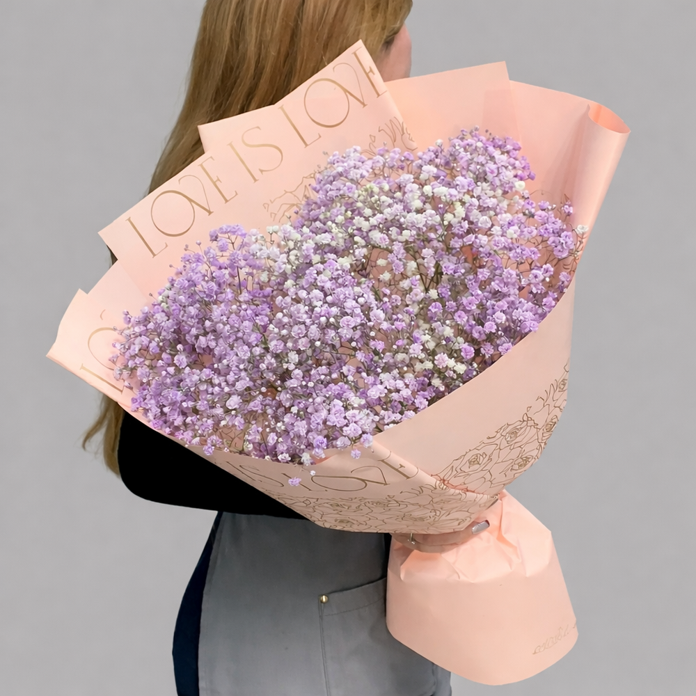 Монобукет из сиреневой гипсофилы - РИМСКАЯ РОЗА фото №1