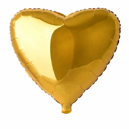 Шар фольгированный «Золотое сердце» 45 см с гелием