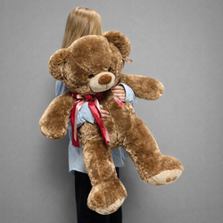 Большой плюшевый медведь 90 см с бантом - РИМСКАЯ РОЗА фото №1