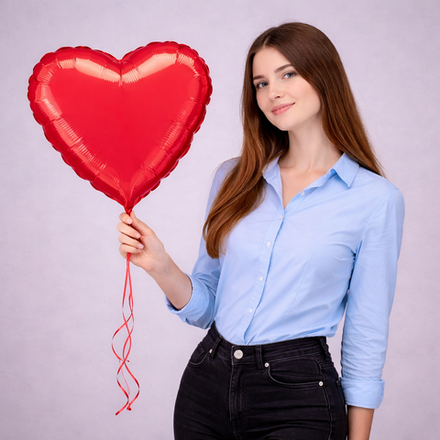 Шар фольгированный «Красное сердце» 43 см с гелием