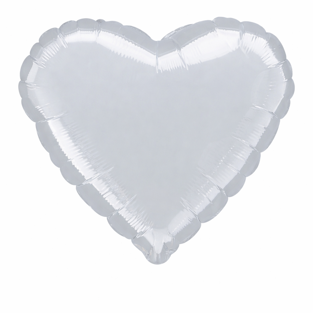 Шар фольгированный «Серебряное сердце» 43 см с гелием - РИМСКАЯ РОЗА фото №2