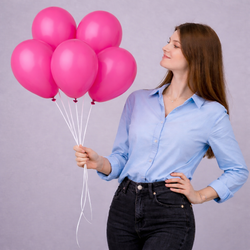 Фонтан из латексных шаров розового цвета 5 штук- РИМСКАЯ РОЗА