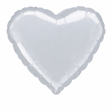 Шар фольгированный «Серебряное сердце» 43 см с гелием