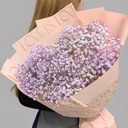 Монобукет из сиреневой гипсофилы