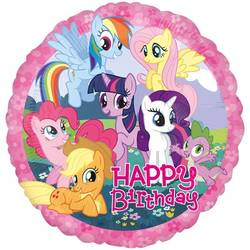 Шар фольгированный круглый С днем рождения / My little pony - РИМСКАЯ РОЗА фото №2
