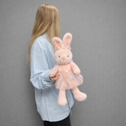 Мягкая игрушка Зайка в розовом платье 23 см - РИМСКАЯ РОЗА фото №1