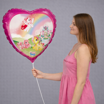 Шар фольгированный / сердце My little pony