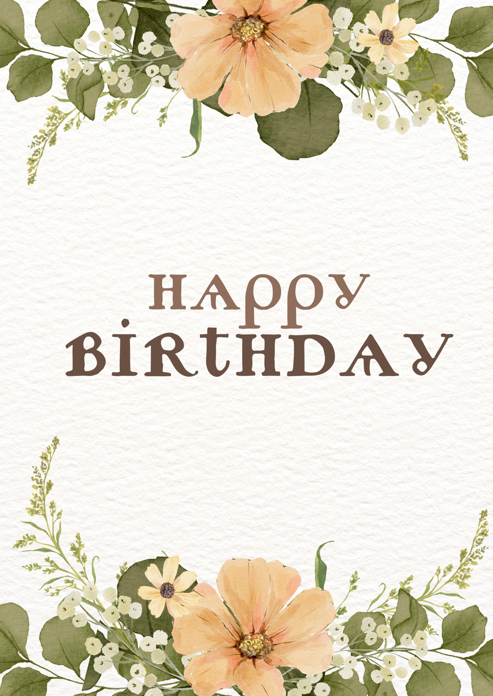 Открытка А6 «Happy Birthday» с нежными цветами - РИМСКАЯ РОЗА фото №1