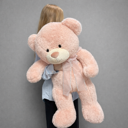 Большой розовый плюшевый медведь 90 см