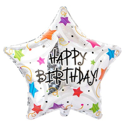 Шар фольгированный С Днем рождения (Happy Birthday) в форме звезды 48 см