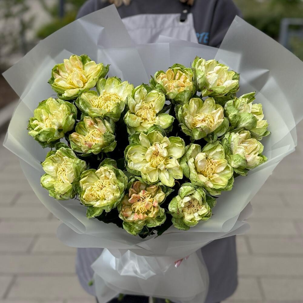 Букет из пионовидных роз Veggie (Вегги) 15 штук фото №2