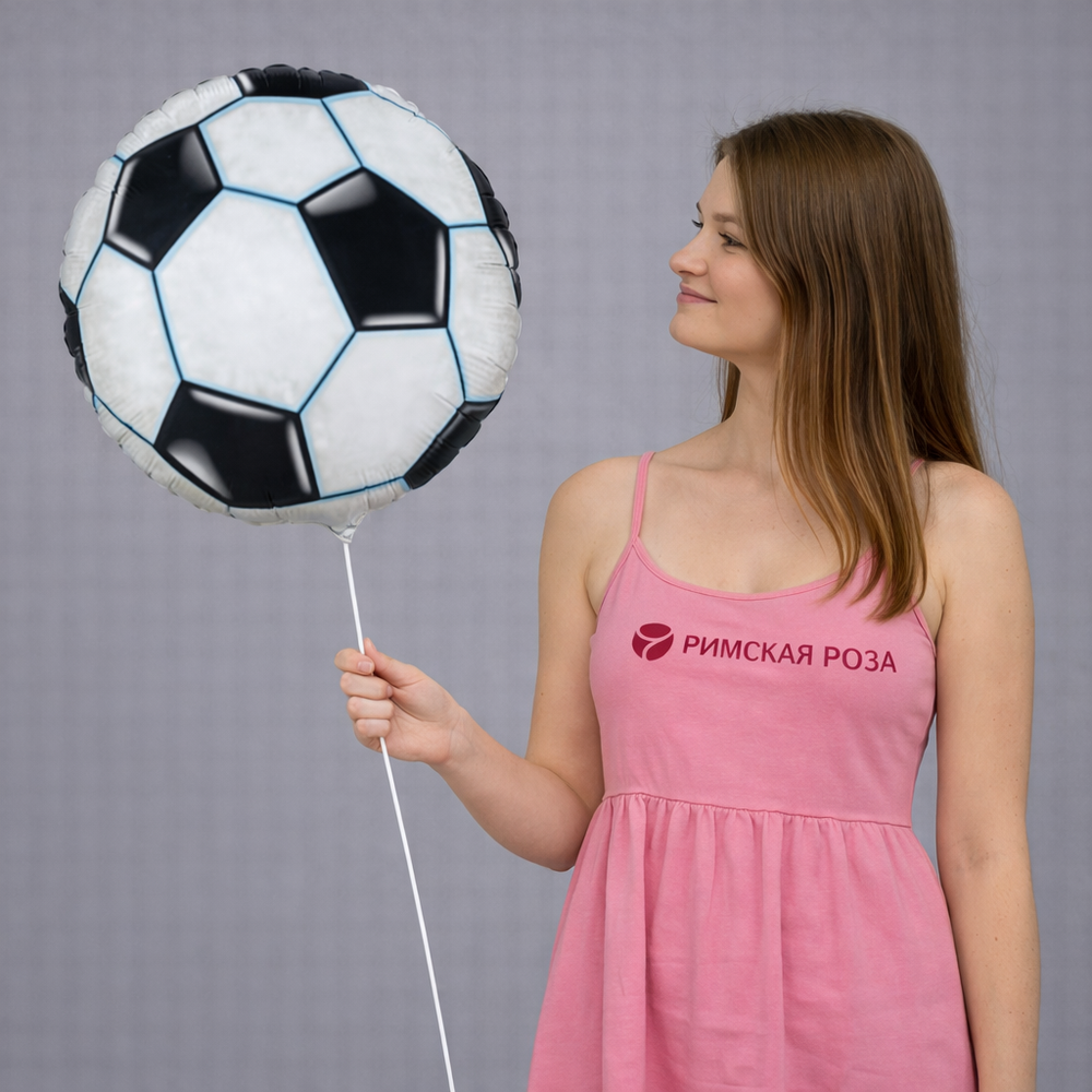 Шар фольгированный Футбольный мяч - РИМСКАЯ РОЗА фото №1