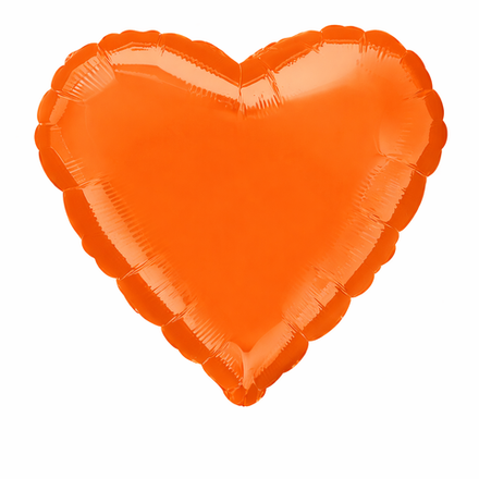 Шар фольгированный «Оранжевое сердце» 43 см с гелием