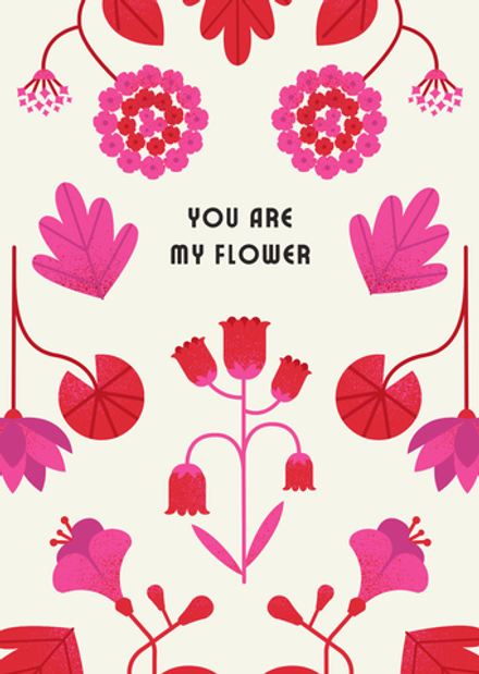 Открытка А6 «You Are My Flower» — нежная открытка с цветочным принтом