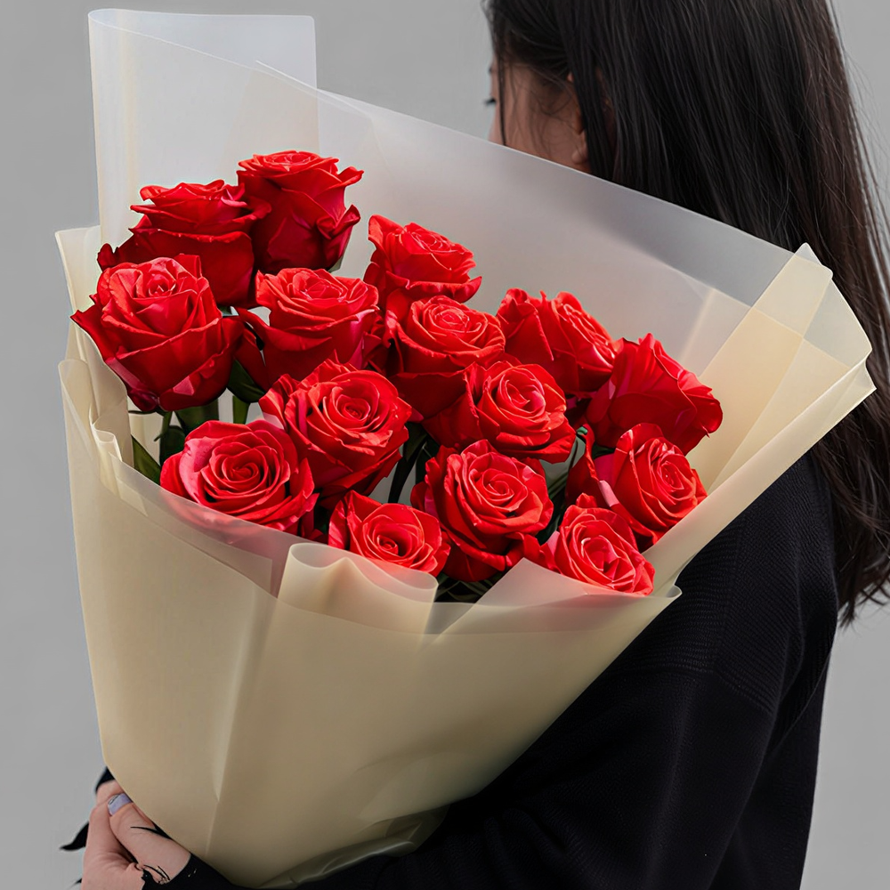 Монобукет из эквадорских роз Wild Cat - РИМСКАЯ РОЗА фото №4